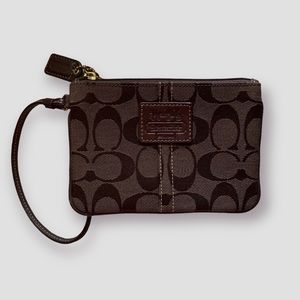 COACH Wristlet Classic Brown Monogram